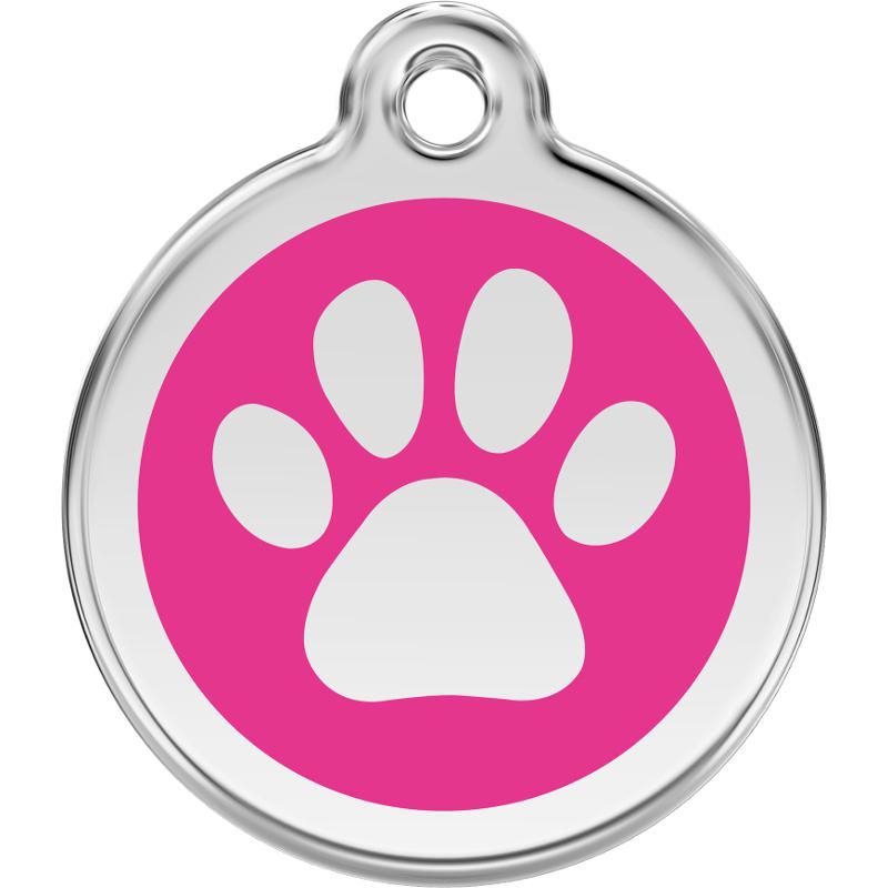 Red Dingo Enamel Dog ID Tags Paw Print 11 Colours