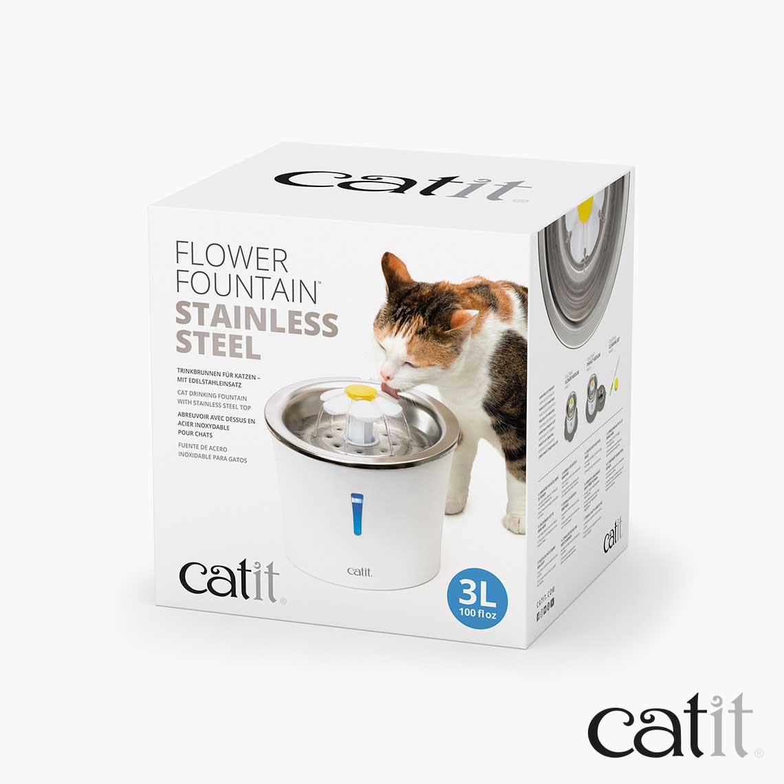 Catit LED Flower Fountain Stainless Steel 3L