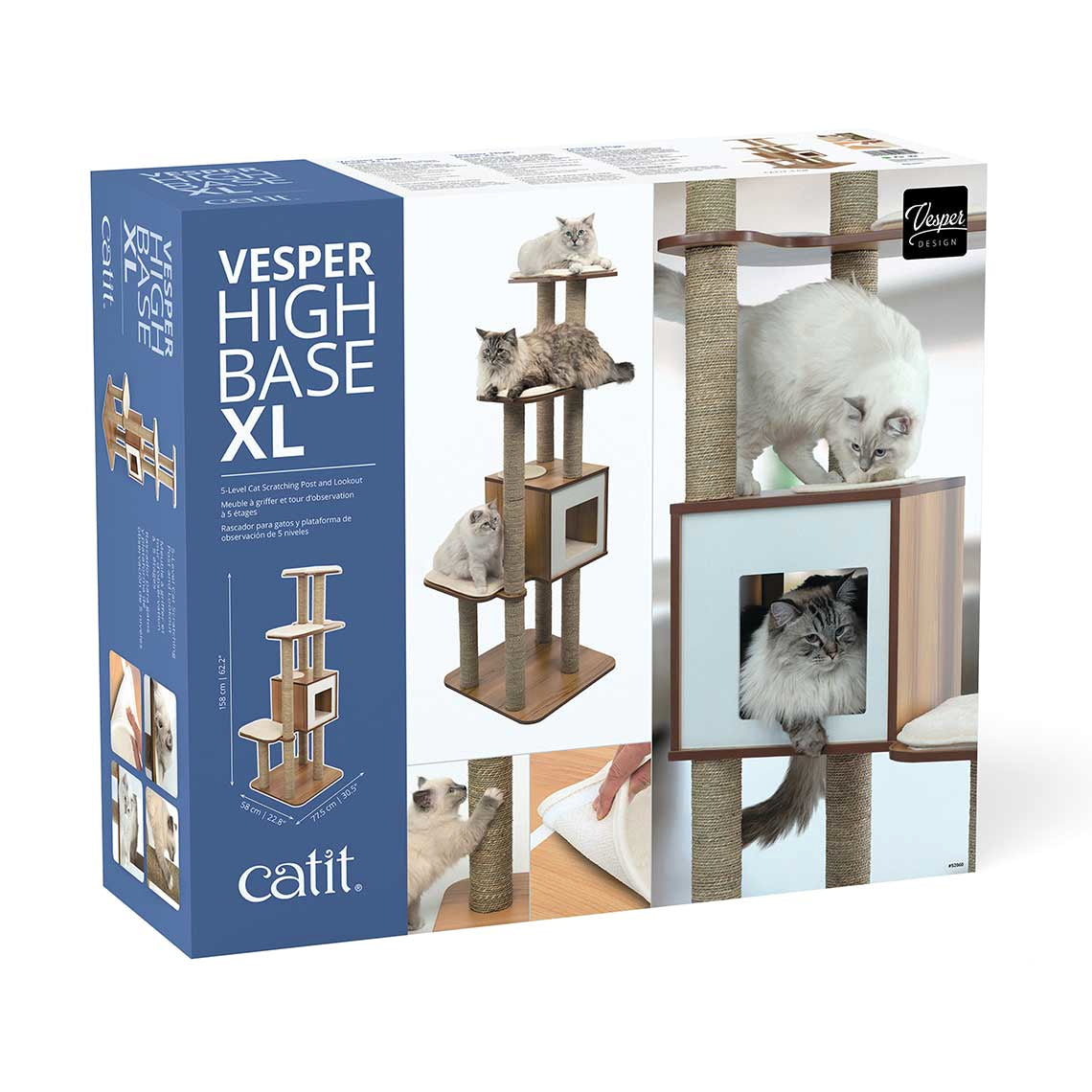 Catit Cat Furniture Vesper High Base XL Walnut