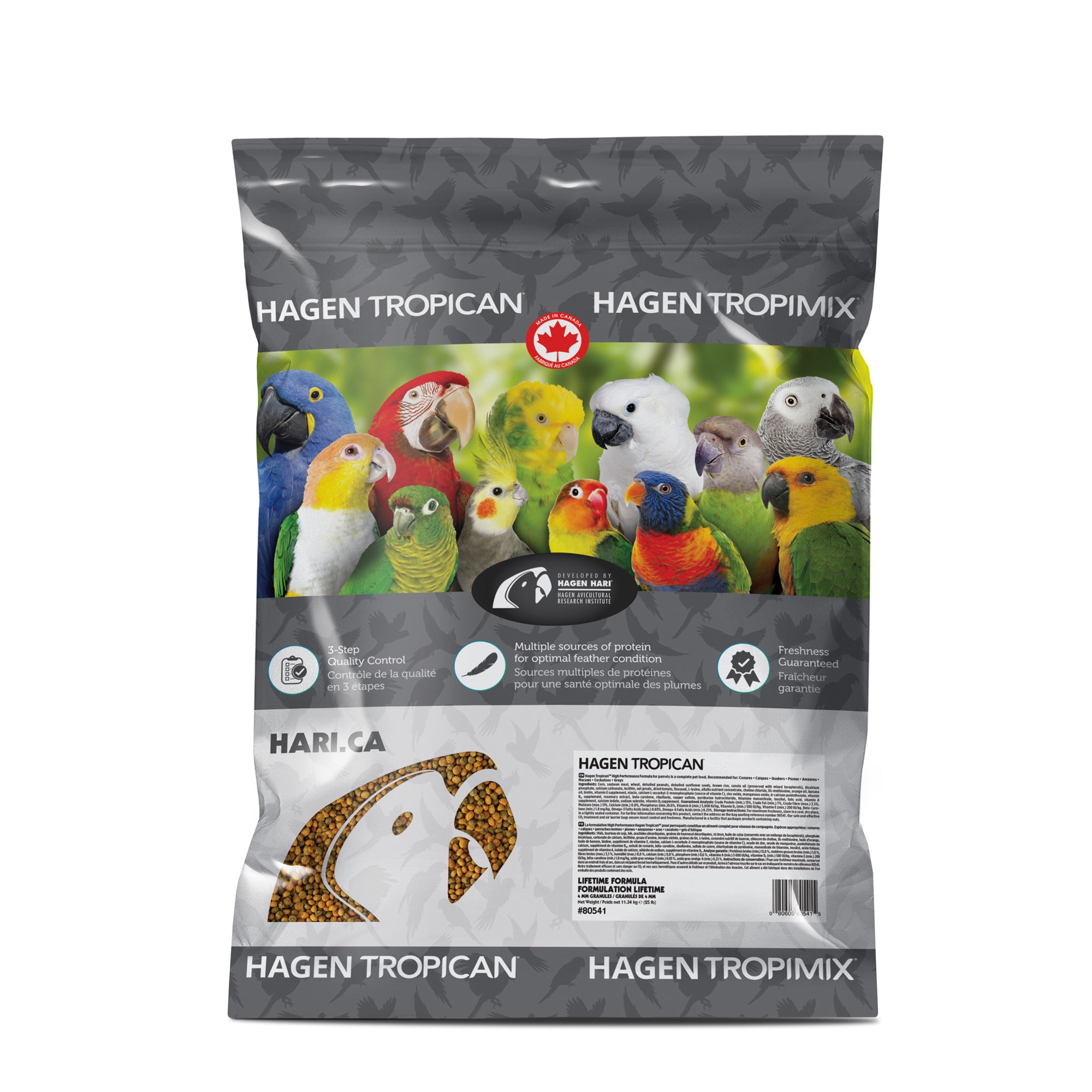 Hagen Hari Tropican Parrot Lifetime Granules 4mm 3 Sizes